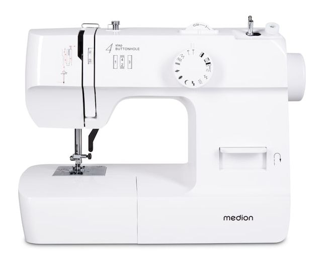 LIFE Nähmaschine SM70 (MD 11179) 12 verschiedene Stickmuster, 4 Schritte Knoploch, einstellbare Stichlänge, 70 Watt Motorleistung 