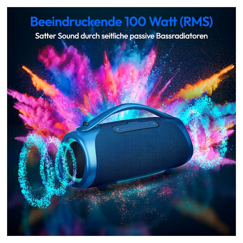 Life P61768 100 W Bluetooth Lautsprecher IPX7 Laufzeit bis 30 h  (Blau) 