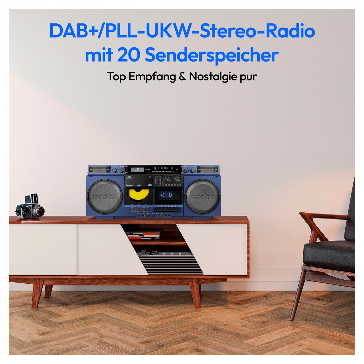Life P66538 DAB+, PLL 20 W Bluetooth  (Blau) 