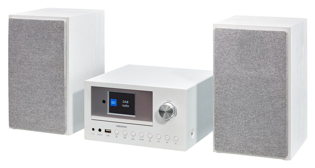 Life P85003 Heim-Audio-Mikrosystem AM, DAB+, FM 30 W Bluetooth  (Weiß) 
