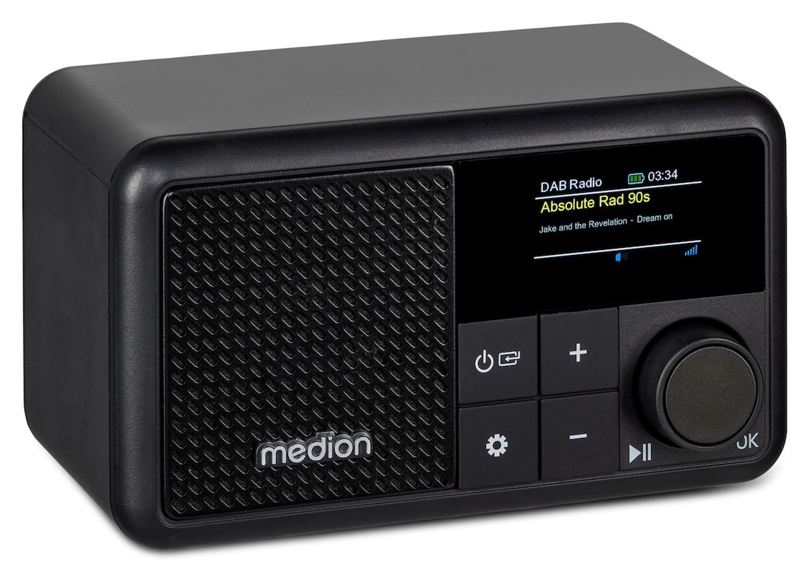 Life S66822 Bluetooth DAB+, UKW Radio Tragbar IPX1  (Schwarz) 