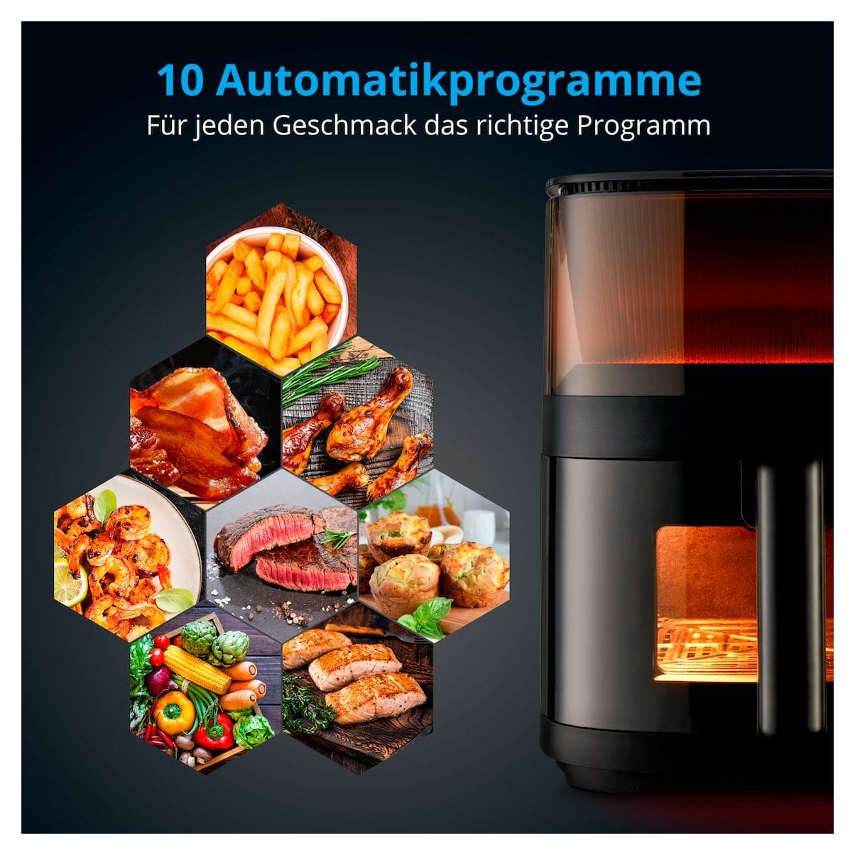 Life X10 XL MD11780 Heißluftfritteuse 5 l 1500 W  (Schwarz) 