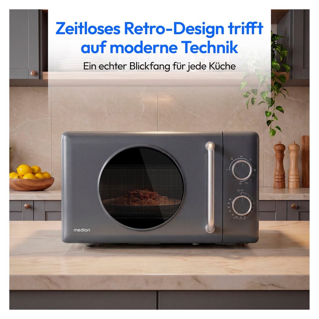 MD100119 Standgeräte Solo 800 W Größe: klein 5 Stufen Grill  (Grau) 