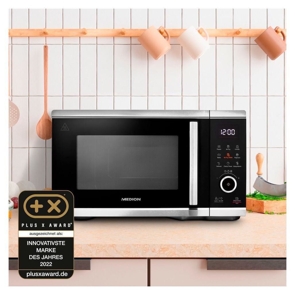 MD11499 Freistehende Mikrowelle 900 W Größe: mittel  (Schwarz, Edelstahl) 