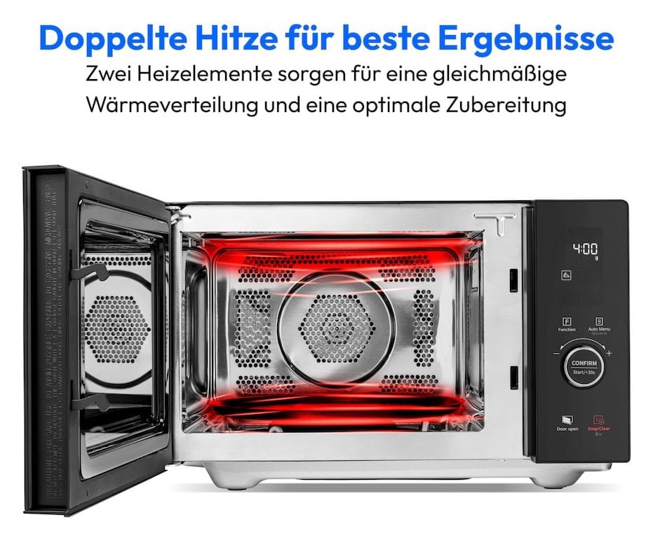 MD12041 Freistehende Mikrowelle 900 W Größe: mittel 10 Stufen Grill  (Schwarz) 