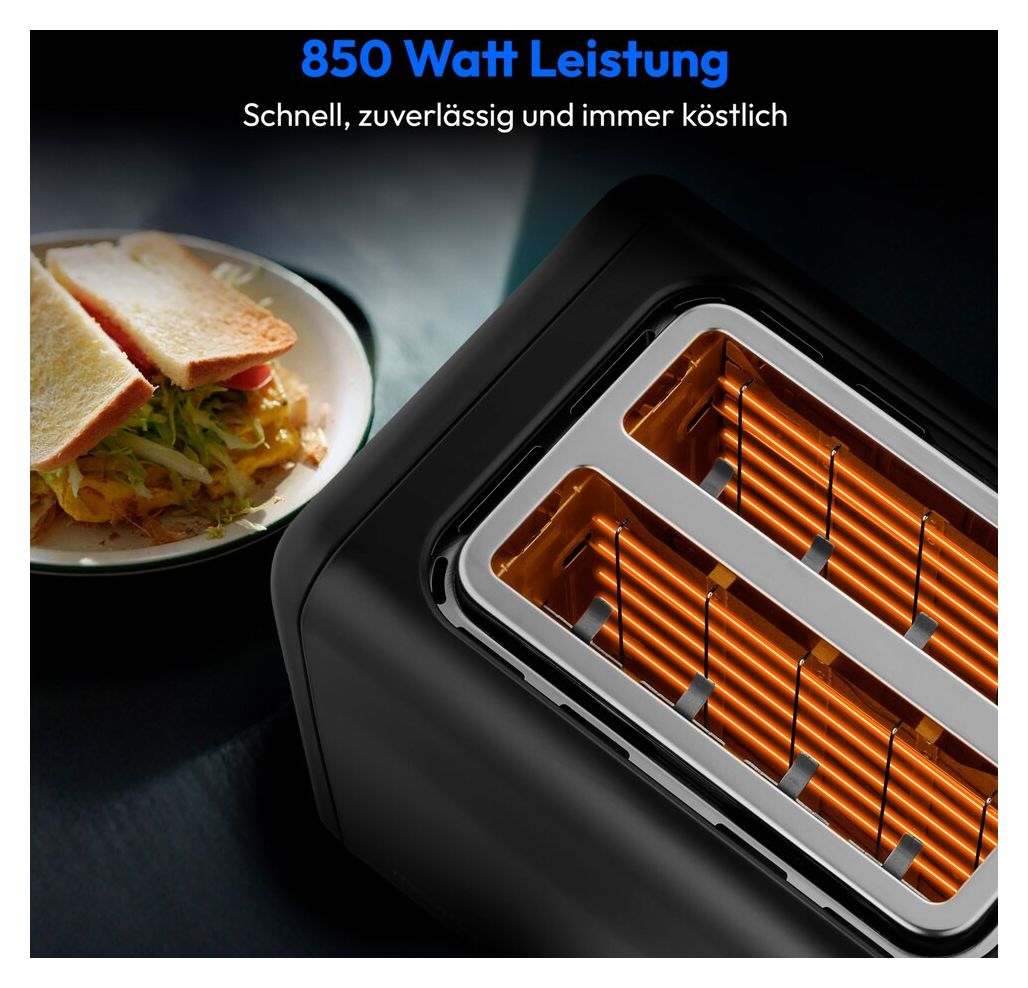 MD12102 Toaster 850 W 2 Scheibe(n) 7 Stufen  (Schwarz) 