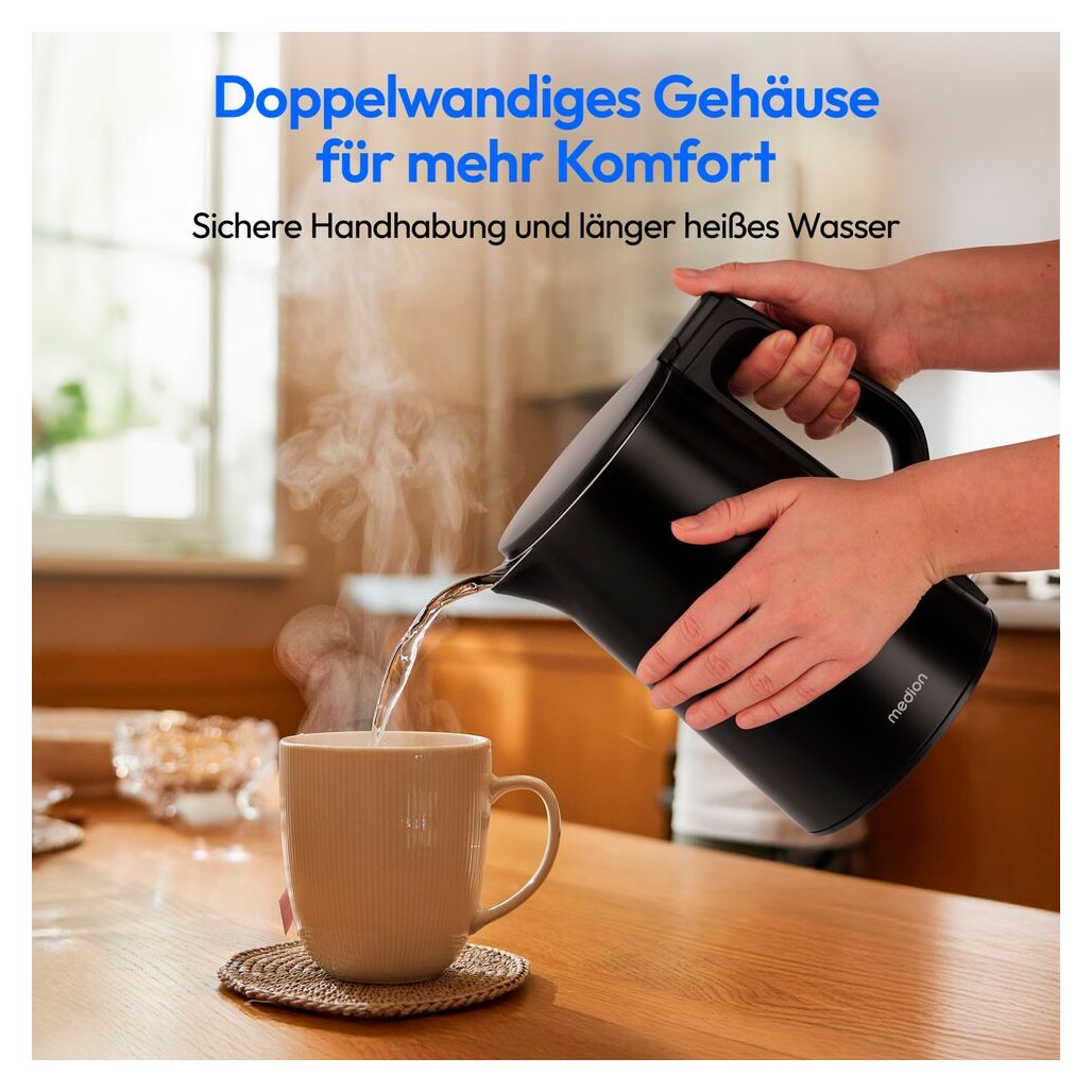 MD12105 1,5 l Wasserkocher 2200 W  (Schwarz) 