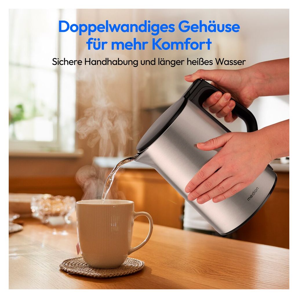 MD12105 1,5 l Wasserkocher 2200 W  (Edelstahl) 