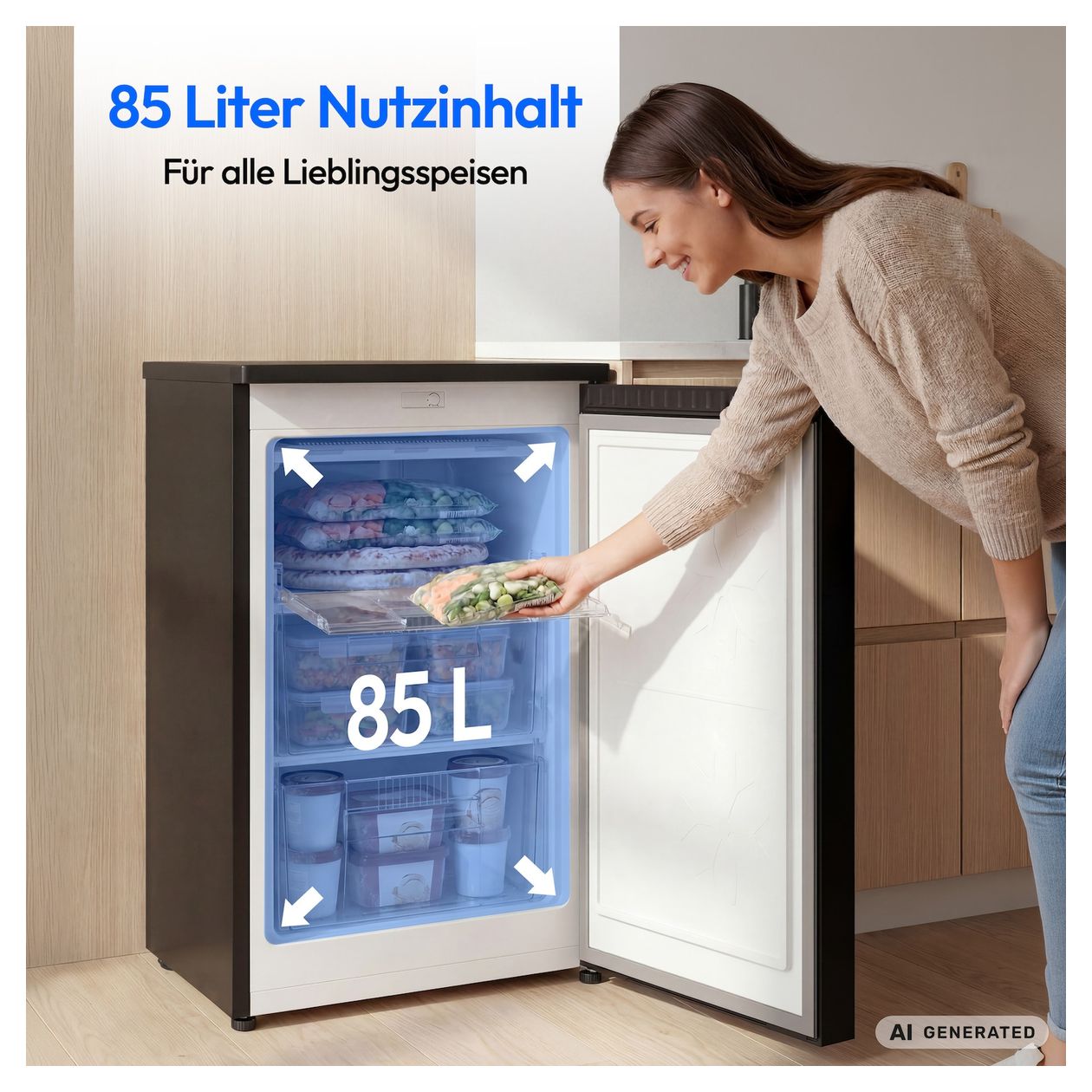 MD370018 85 l Gefrierschrank 105 kWh Jahr  (Schwarz) 
