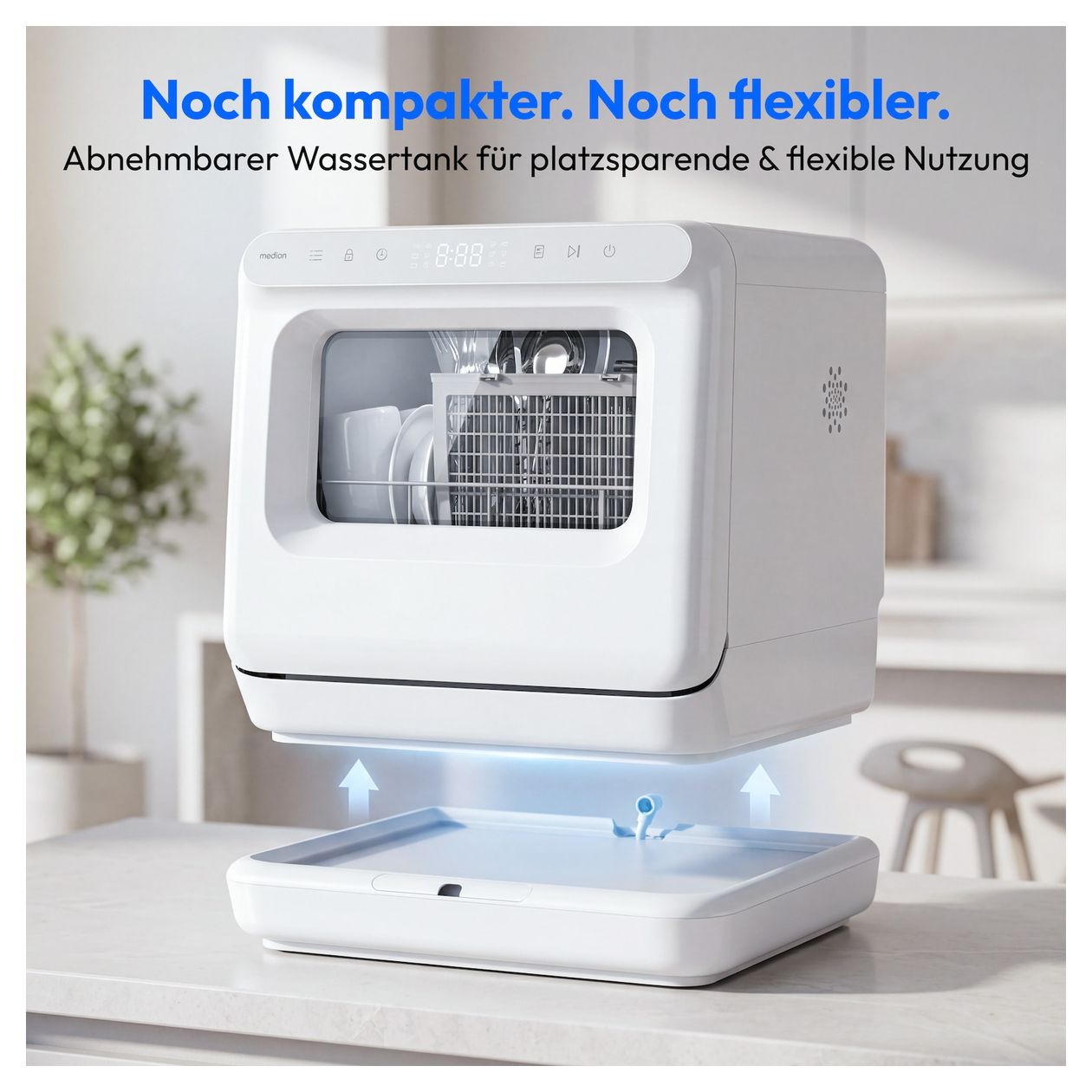 MD370022 45 cm Geschirrspüler freistehend 3 Maßgedecke (Weiß) 