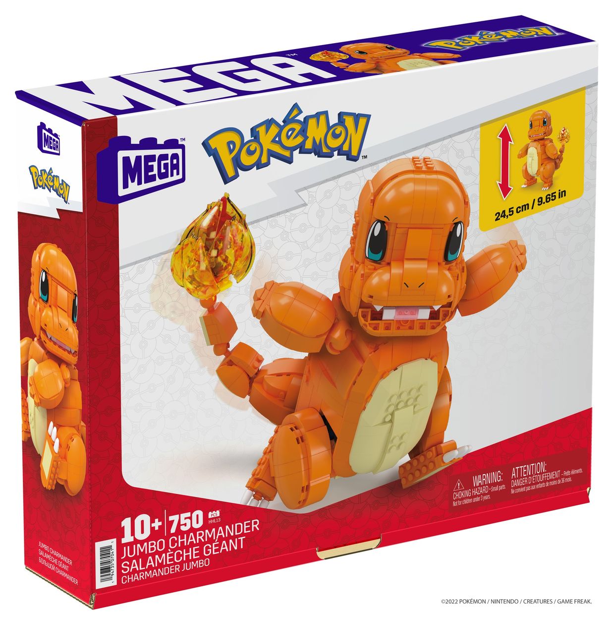 Pokemon Jumbo Glumanda Bauset 750 Teile  (Orange) 