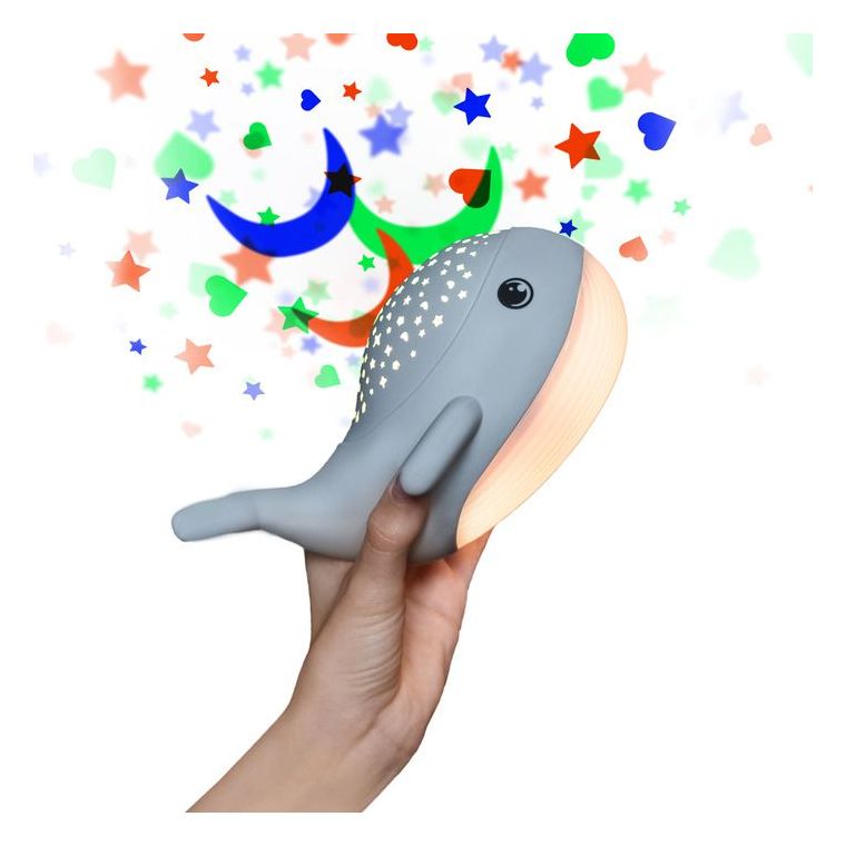 Willy Whale Nachtlicht Blau/Grün/Rot/Warmweiß Batterie  (Weiß) 
