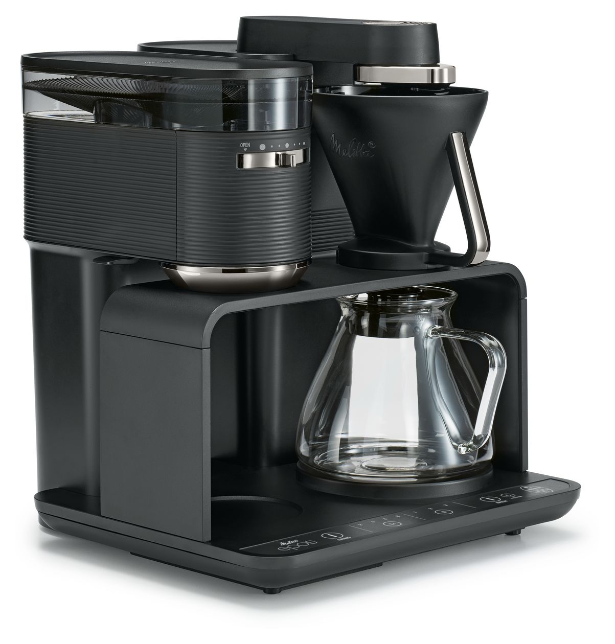 1024-01 Epos 8 Tassen Filterkaffeemaschine  (Schwarz, Silber) 