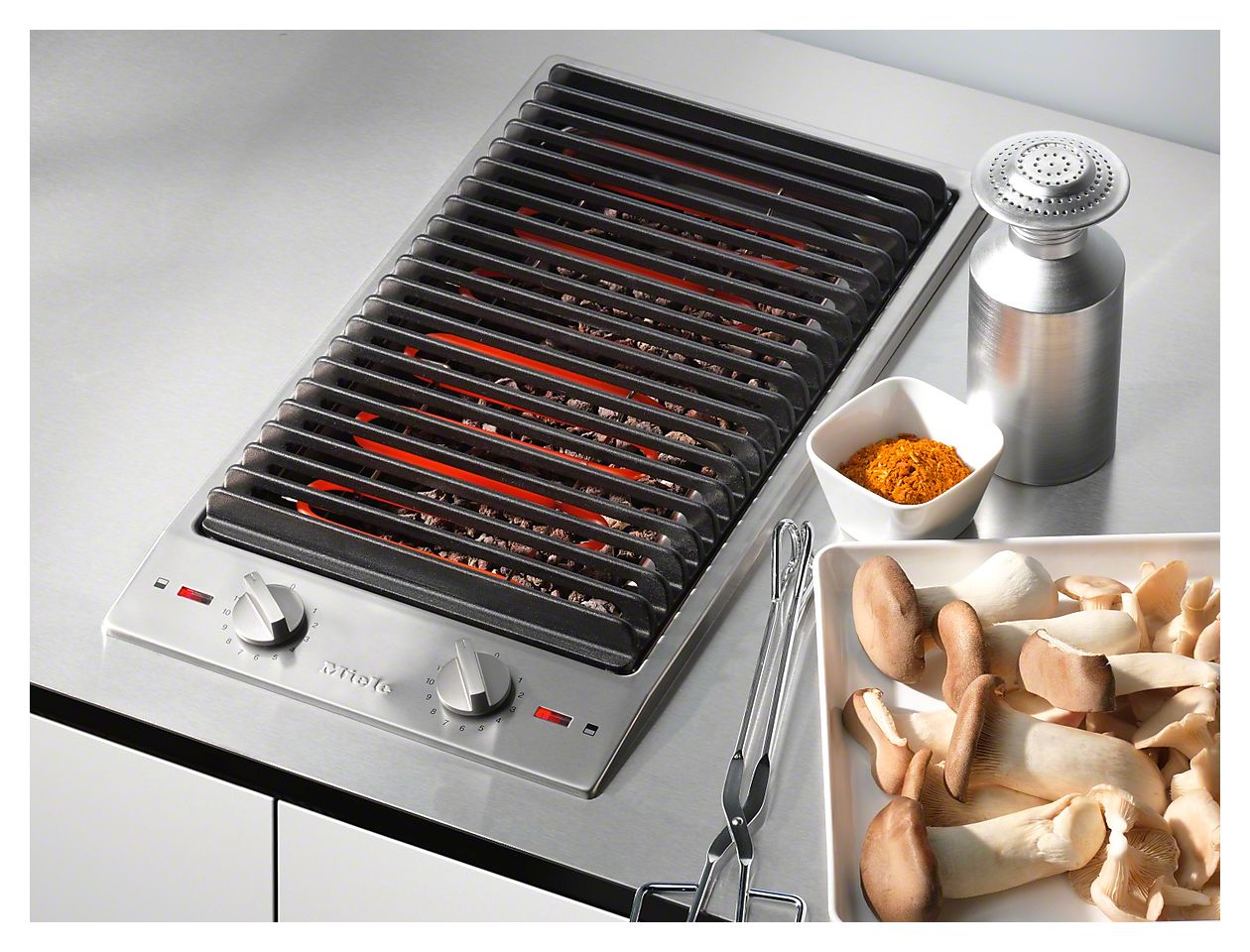 CS1312BG CombiSet-Grill mit 2 Heizbereichen und Guss-Rost Kochfeld/Herdplatte 2 Zone(n) 
