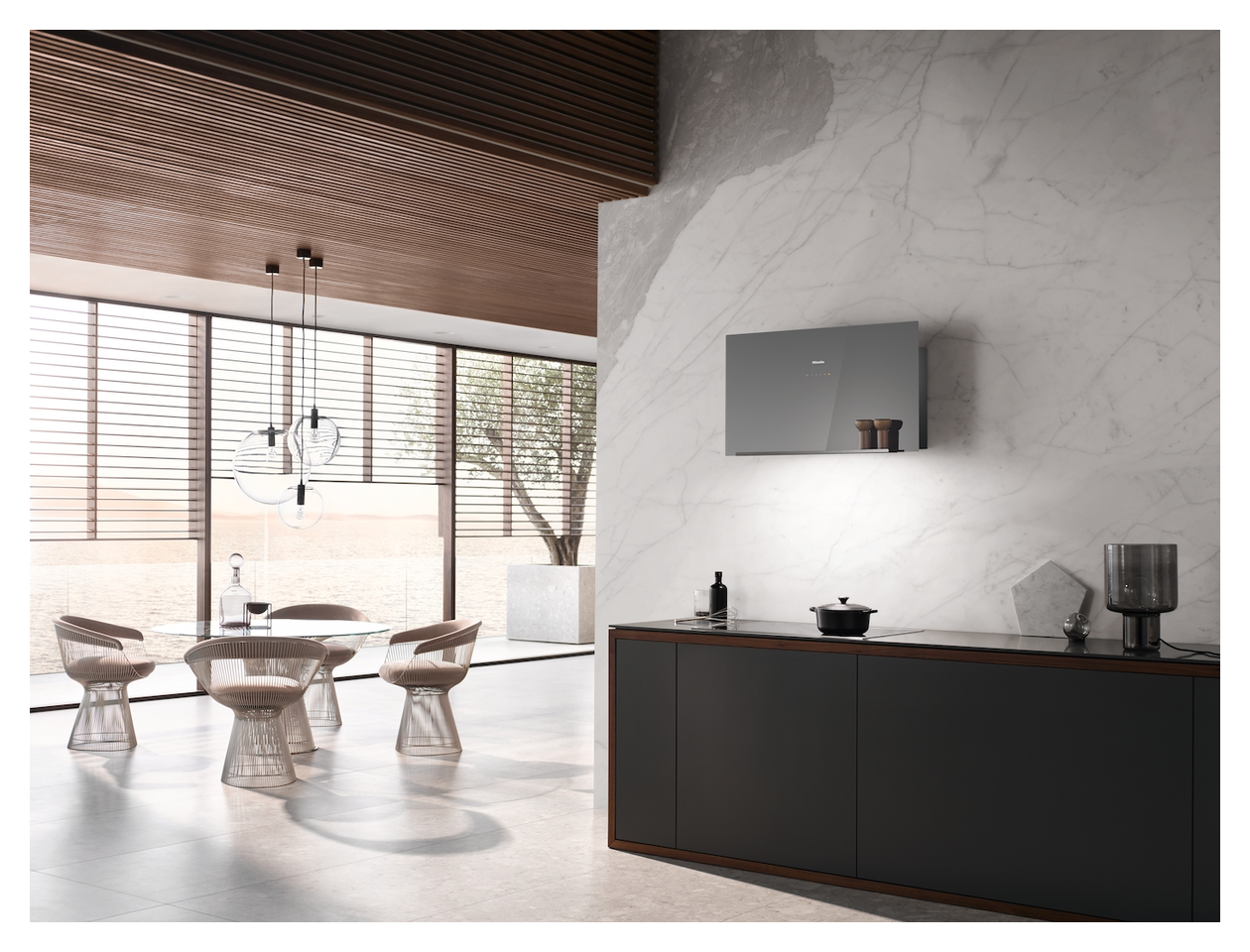DA9092W Abluft/Umluft Dunstabzugshaube/Esse Wand 88 cm (Grau) 