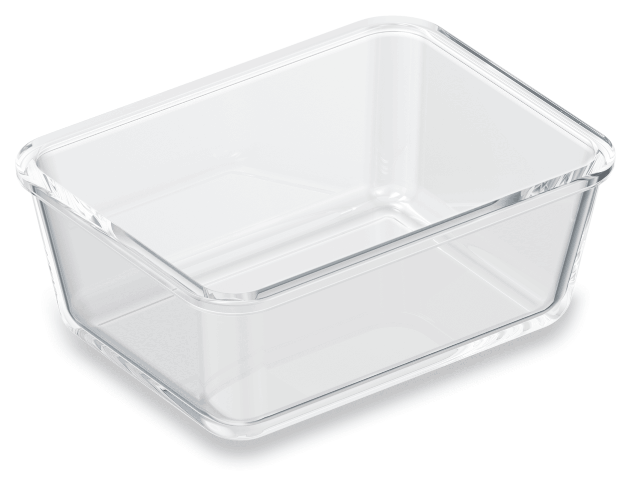 GaLa-L Gourmet Behälter Rechteckig 1,6 l Glas (Schwarz/Transparent) 