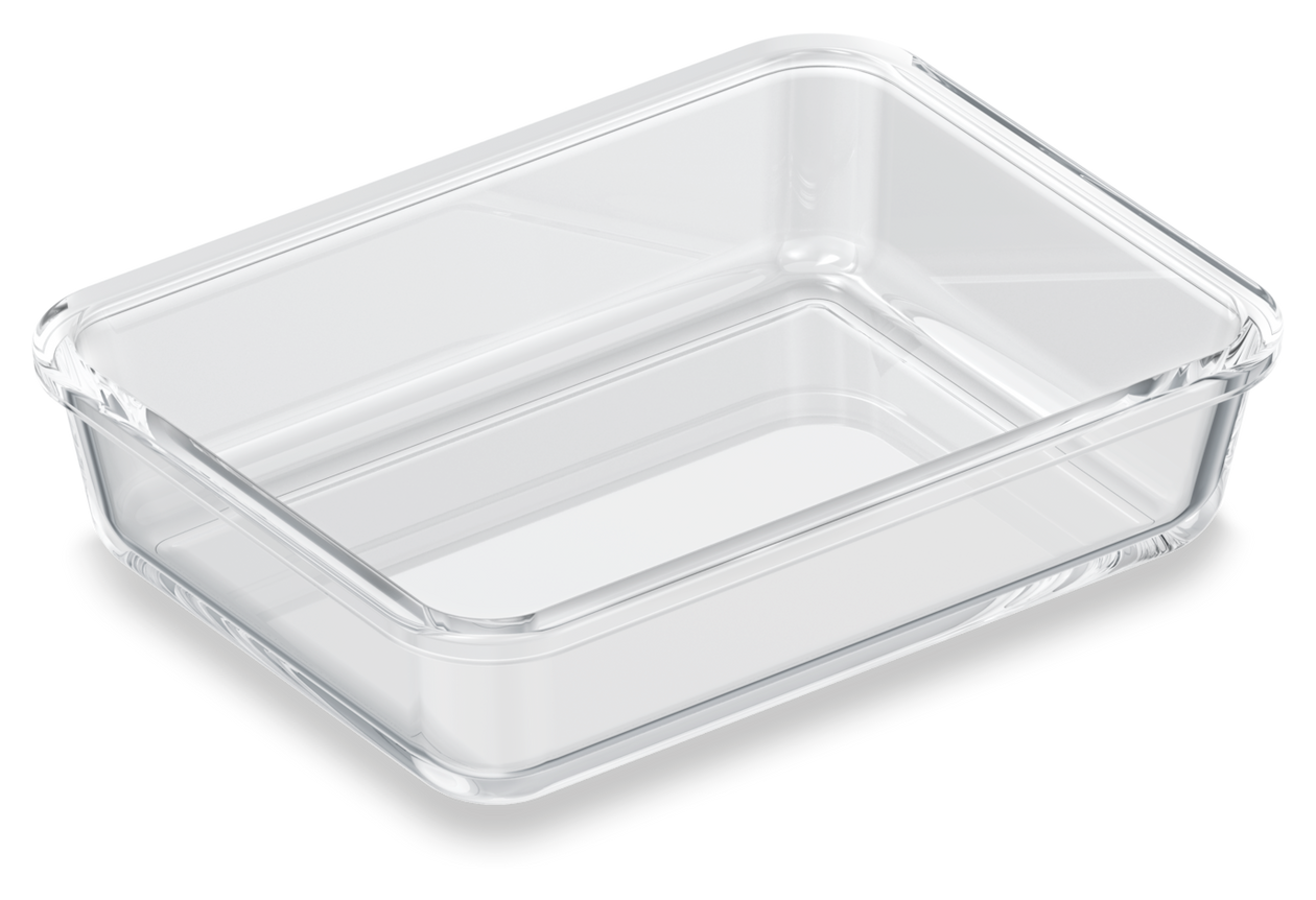GaLa-M Gourmet-Box M Container Rechteckig 1 l Glas (Schwarz, Transparent) 