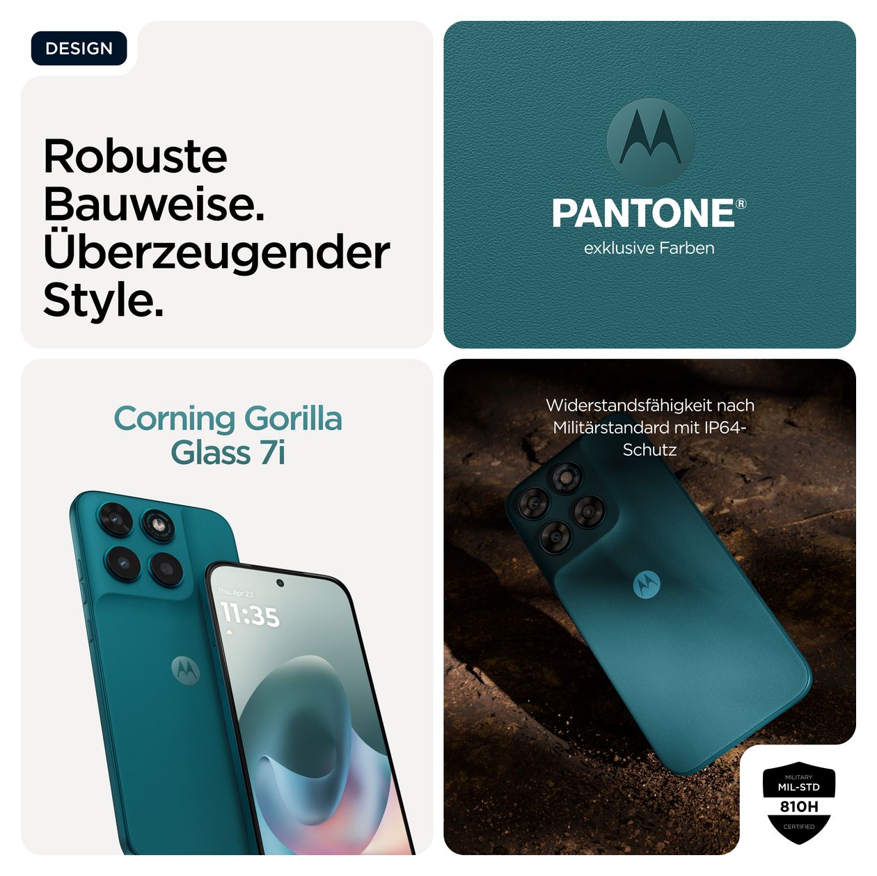 Moto G77 256 GB 5G Smartphone 17,3 cm (6.8 Zoll) 2,5 GHz Android 108 MP Dual Kamera Dual Sim WiFi 5 (PANTONE Shaded Spruce) 