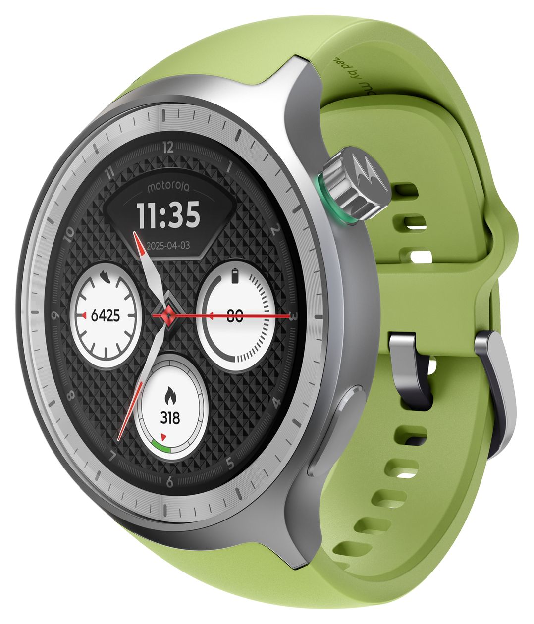 Moto Watch Digital 47 mm Smartwatch Rund IP68  (Silber) 