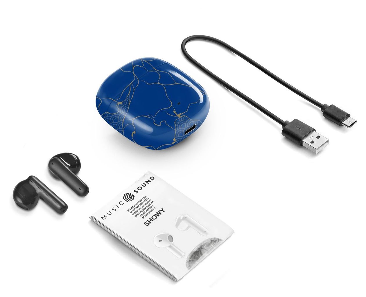 Showy In-Ear Bluetooth Kopfhörer Kabellos TWS  (Blau) 