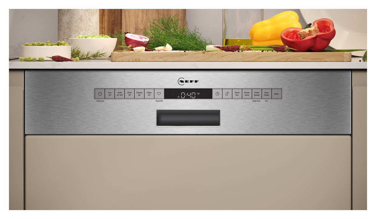 N50 S145HTS06E 60 cm Geschirrspüler teilintegriert (ohne Front) Leise 13 Maßgedecke aquaStop Funktion Wärmetauscher 