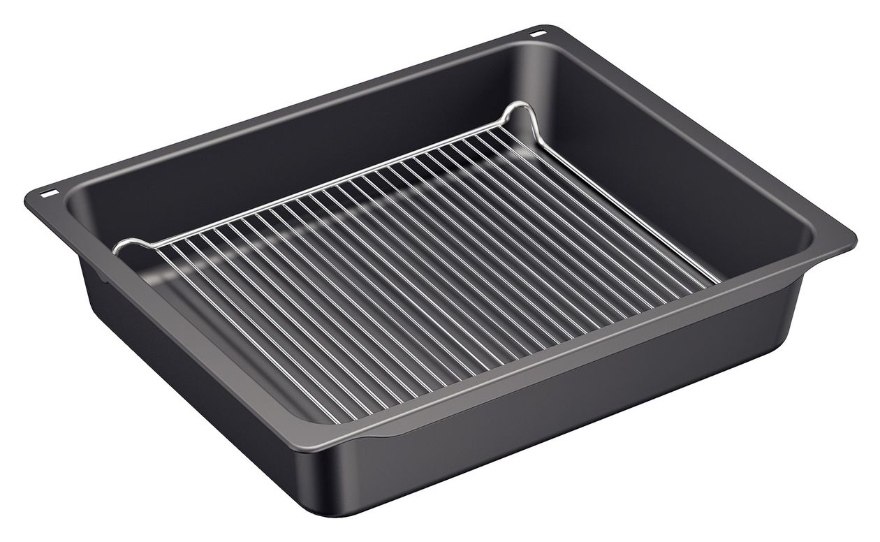 Z12CN10A0 Profi-Pfanne, emailliert Pyrolyse und spülmaschinengeeignet 45,5 x 8,1 x 37,5 cm 