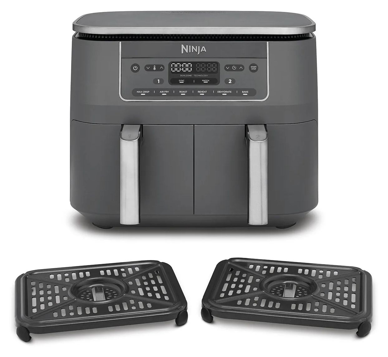 DZ300EU Doppel Heißluftfritteuse 7,6 l 2400 W  (Grau) 