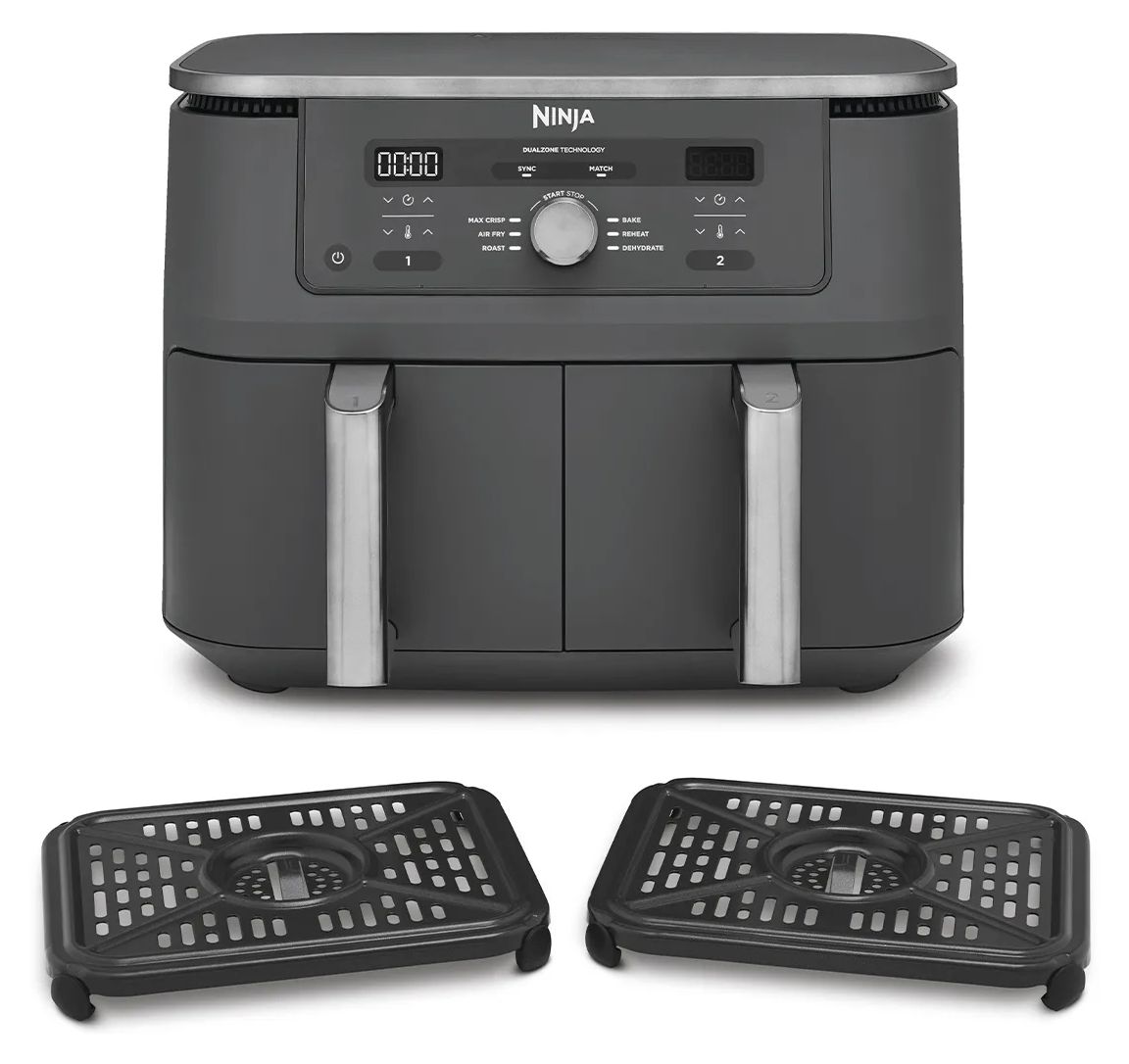 DZ400EU Doppel Heißluftfritteuse 9,5 l 2470 W  (Grau) 
