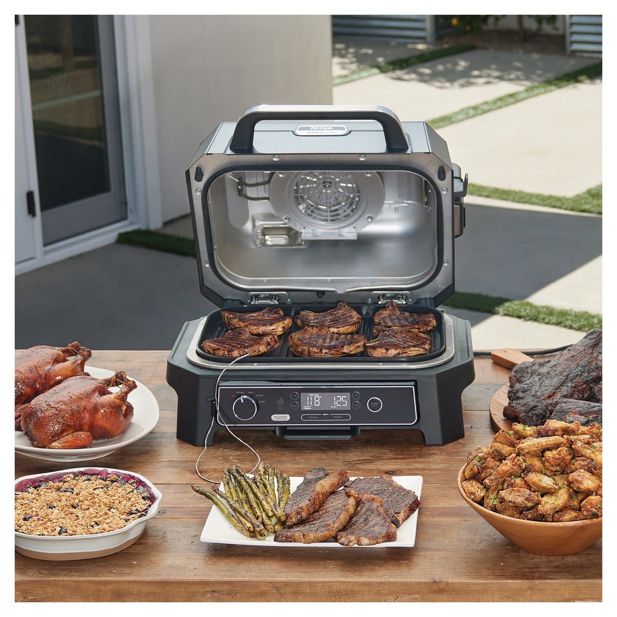 OG850EU Woodfire Pro XL Outdoor Grill und Smoker 1 Zone(n) 1700 W  (Schwarz, Grau) 