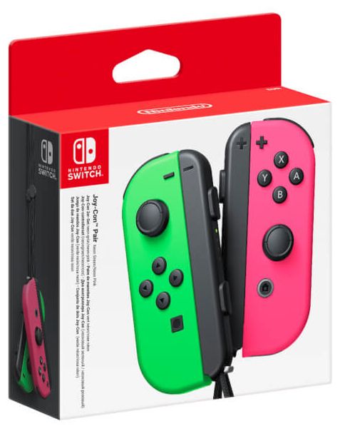Joy Con 2er Set Controller neon-grün / neon-pink Analog / Digital Gamepad Nintendo Switch kabellos (Schwarz, Grau, Pink) 