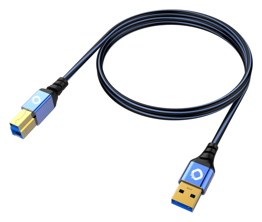 USB Plus B3 10 Gbit/s Rundkabel USB A auf USB B Männlich 0,5 m  (Blau) 