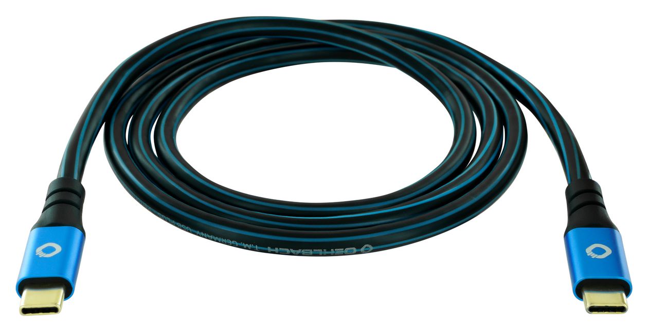 USB Plus CC 20 Gbit/s Rundkabel USB C auf USB C Männlich 1 m  (Blau) 