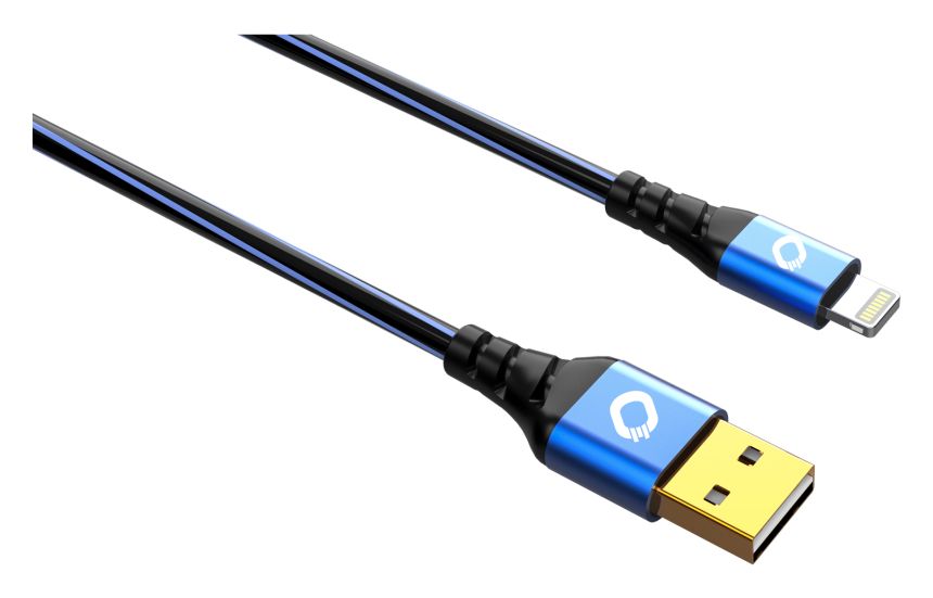USB Plus Li 0,48 Gbit/s Rundkabel USB A auf USB C/Lightning Männlich 2 m  (Blau) 