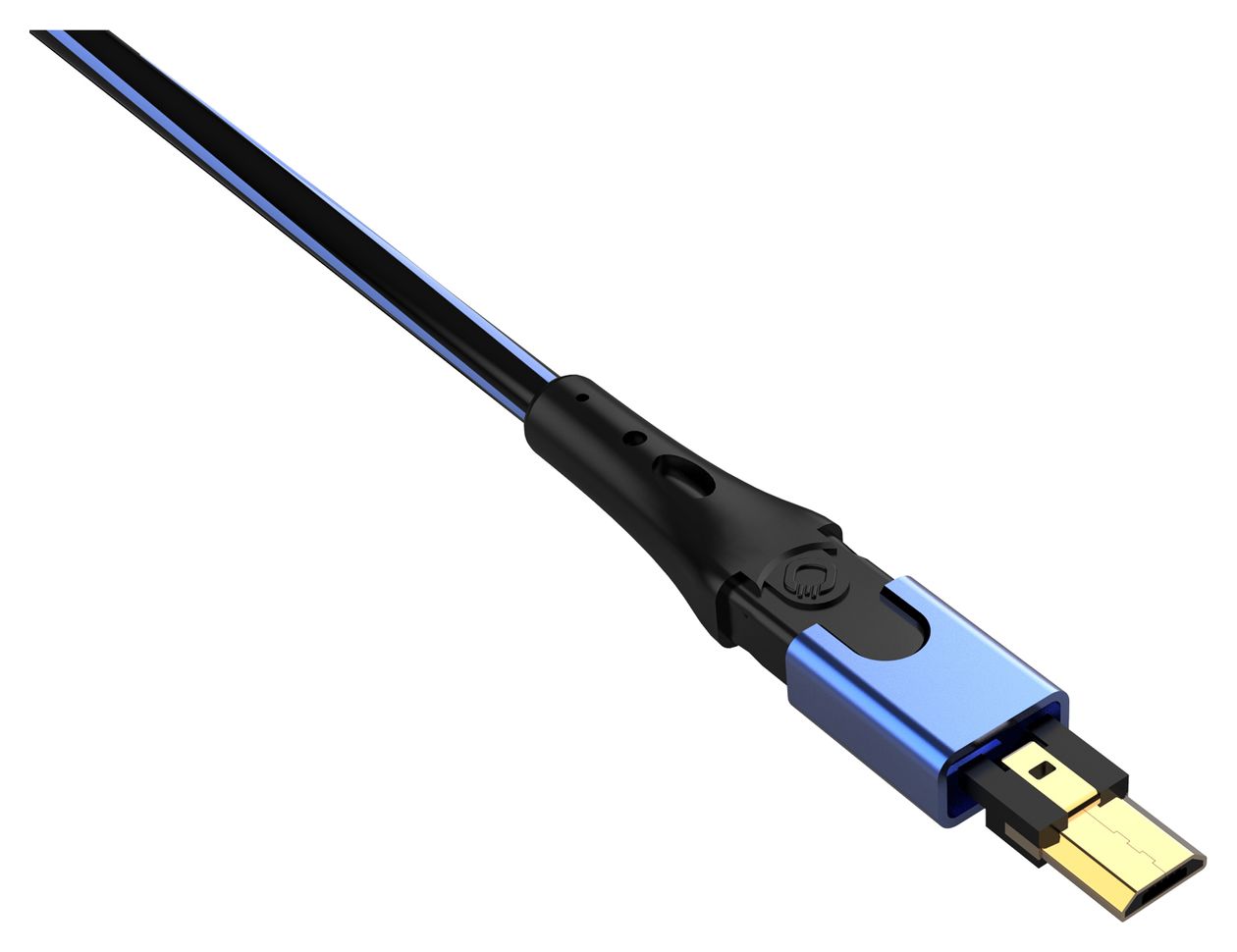 USB Plus Micro 0,48 Gbit/s Stecker Rundkabel USB A auf Micro-USB B 5 m  (Schwarz, Blau) 