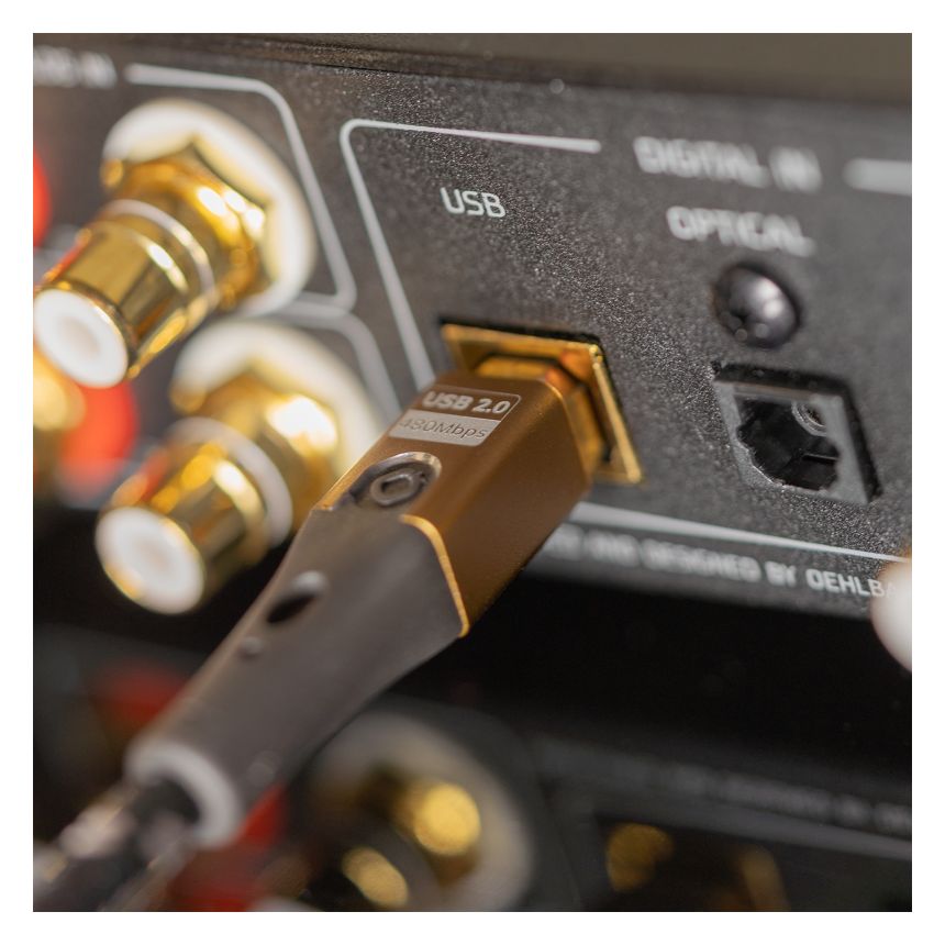 USB Primus CB 0,48 Gbit/s Rundkabel USB C auf USB B Männlich 2 m  (Schwarz, Gold) 