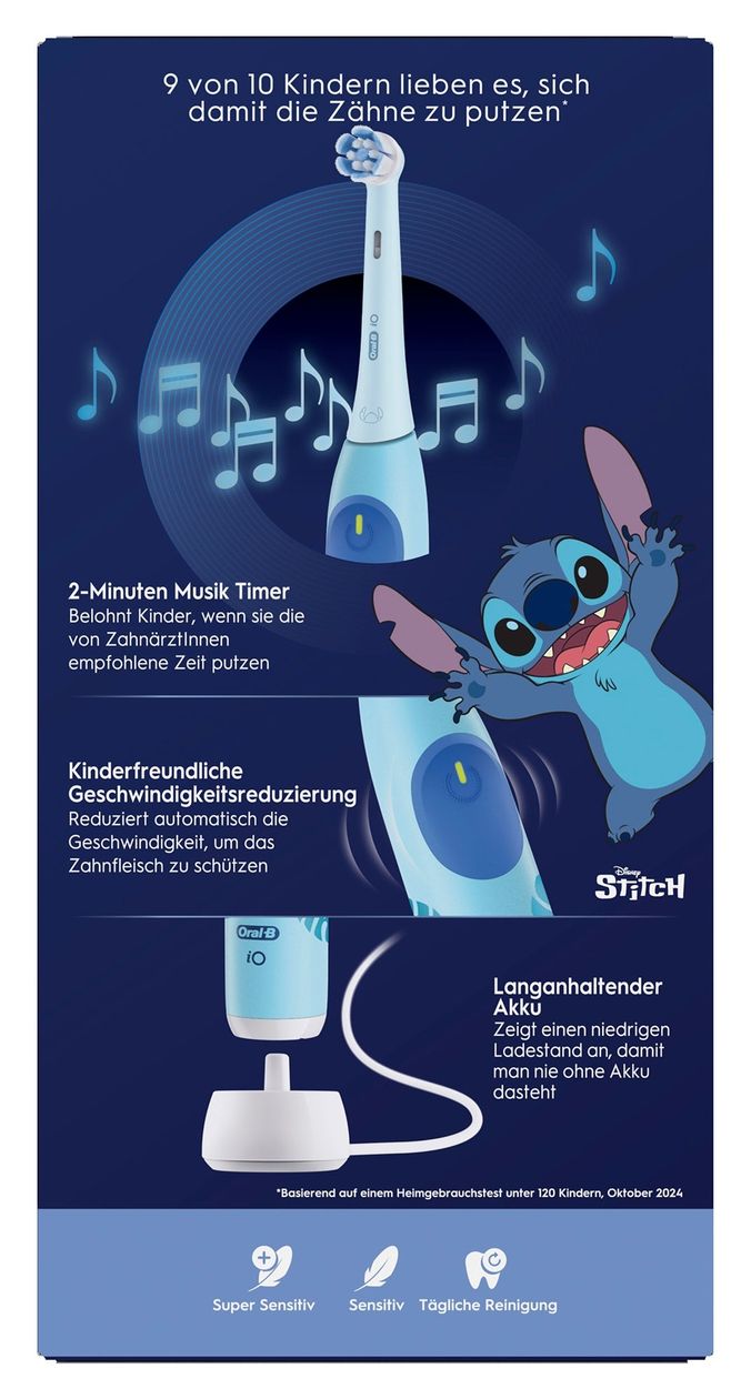 iO Kids 6+ Disney Stitch Rotierende Zahnbürste für Kinder  (Blau) 