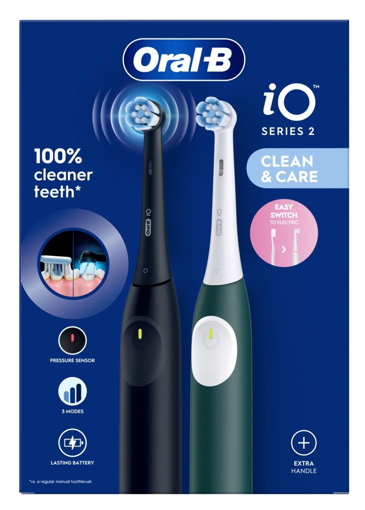 iO Series 2 Duo Vibrierende Zahnbürste für Erwachsene  (Schwarz, Grün) 