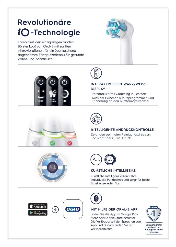 iO Series 6N Vibrierende Zahnbürste für Erwachsene  (Weiß) 