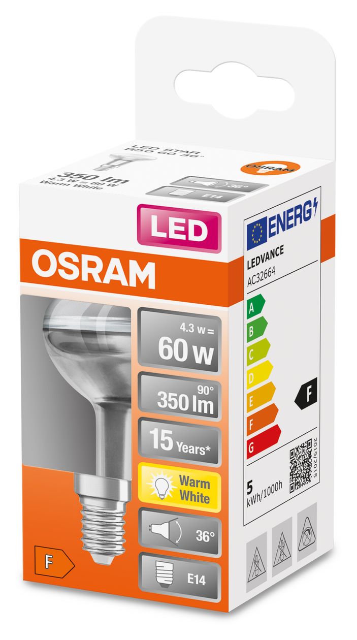 Star LED Lampe Reflektor E14 EEK: F 350 lm Warmweiß (2700K) entspricht 60 W 