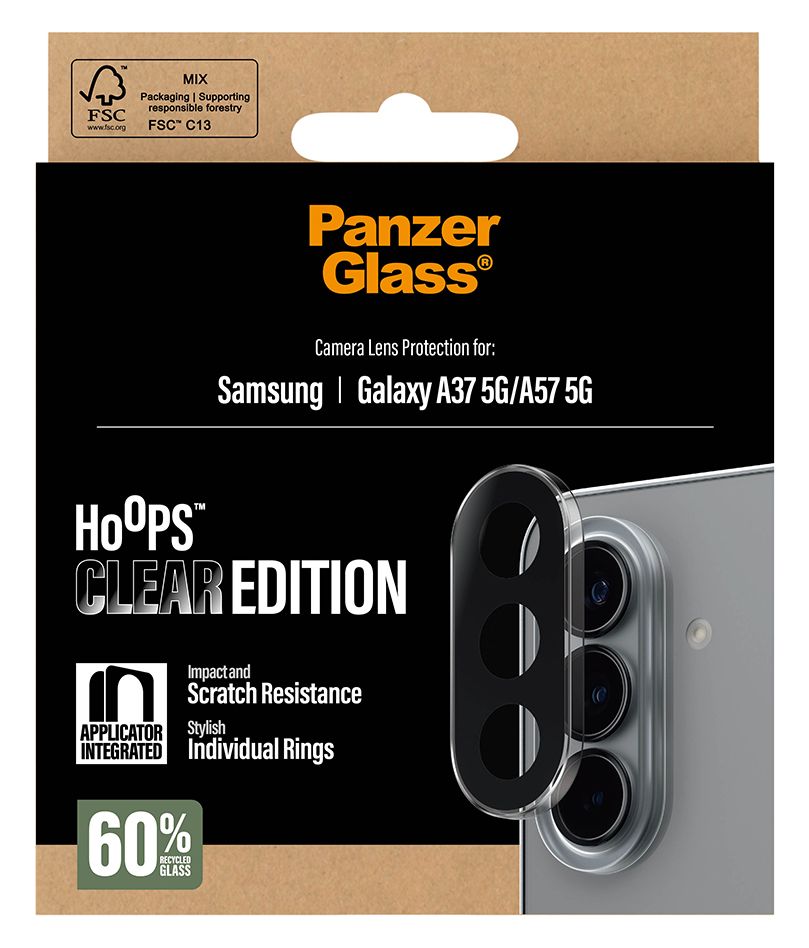 16928 Hoops Kameraschutz Klare Bildschirmschutzfolie Silikon für  Samsung Samsung - Galaxy A37 5G, Samsung - Galaxy A57 5G Kratzresistent, Schockresistent 