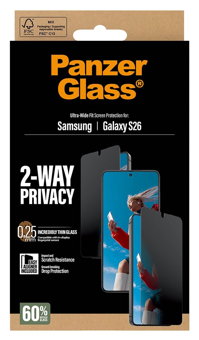 2-Way Privacy Klare Bildschirmschutzfolie Kunststoff für Samsung Galaxy S26 