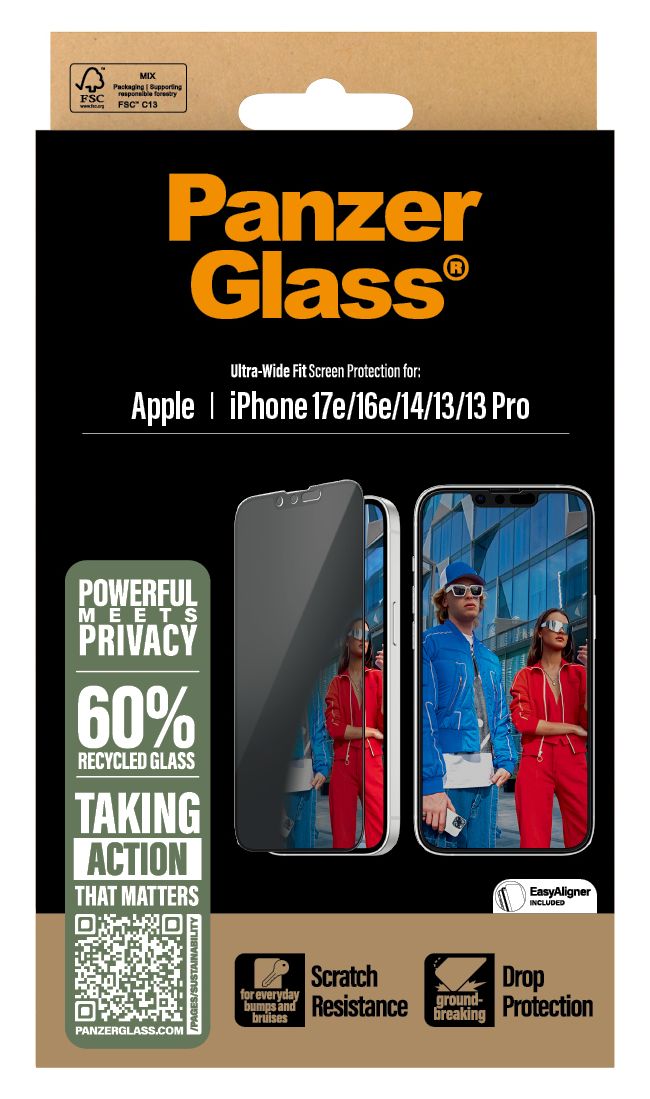 29845 Privacy Screen Protector Klare Bildschirmschutzfolie Gehärtetes Glas, Polyethylenterephthalat, Silikon für  Apple iPhone 13, iPhone 13 Pro, iPhone 14, iPhone 16e Kratzresistent, Schockresistent 