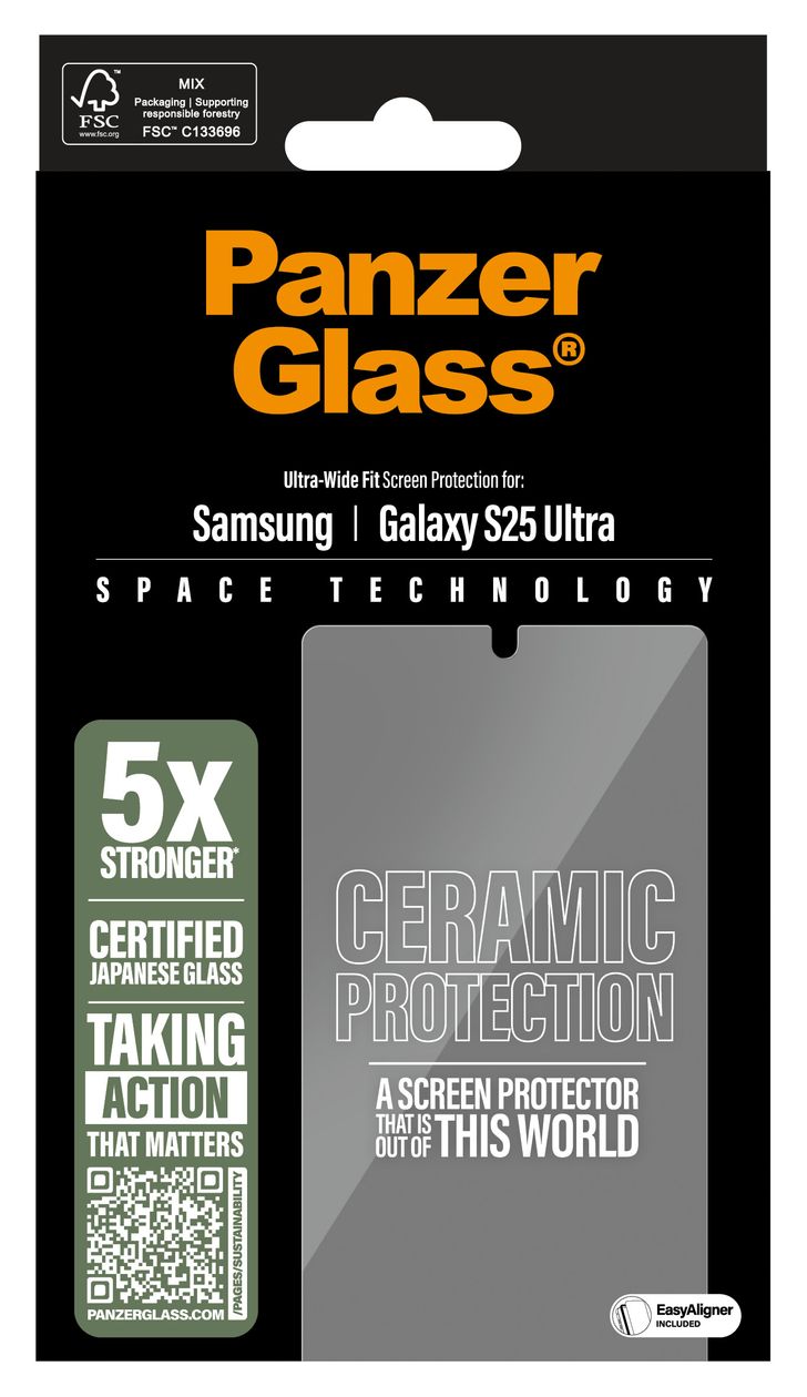 38488 Ceramic Screen Protector Klare Bildschirmschutzfolie Gehärtetes Glas, Polyethylenterephthalat, Silikon für  Samsung Galaxy S25 Ultra Kratzresistent, Schockresistent 