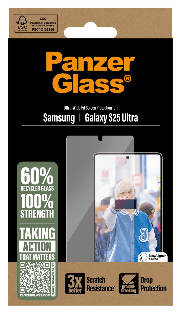 38488 Screen Protector Klare Bildschirmschutzfolie Gehärtetes Glas, Polyethylenterephthalat, Silikon für  Samsung Galaxy S25 Ultra Kratzresistent, Schockresistent 