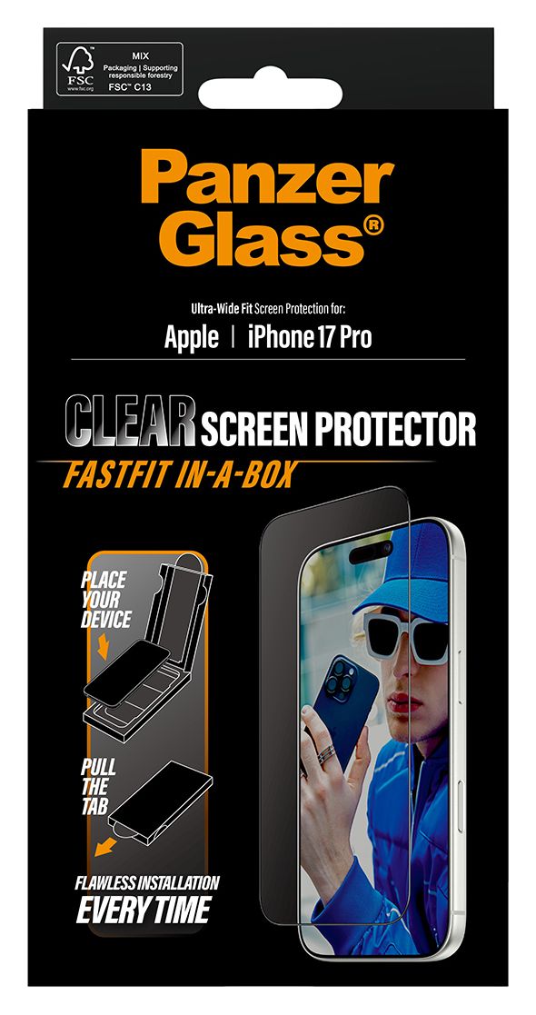 48188 Klare Bildschirmschutzfolie Gehärtetes Glas, Polyethylenterephthalat, Silikon für  Apple Apple - iPhone 17 Pro Kratzresistent, Schockresistent 