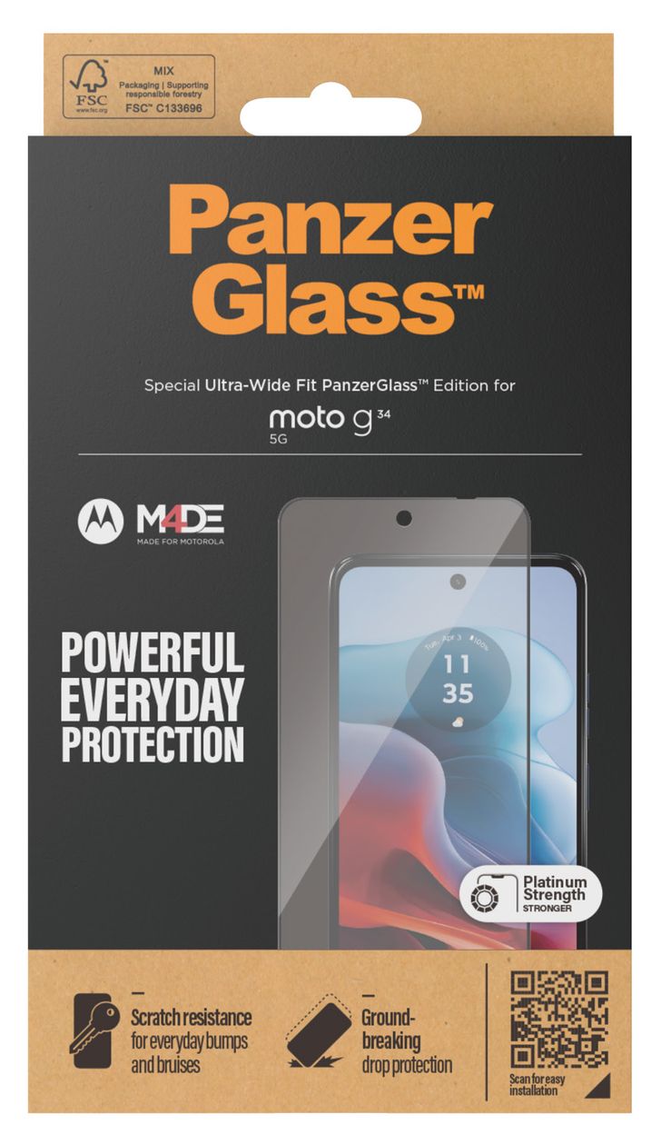 6584 Screen Protector Klare Bildschirmschutzfolie Gehärtetes Glas, Polyethylenterephthalat, Silikon für  Motorola Moto G34 Kratzresistent, Schockresistent 