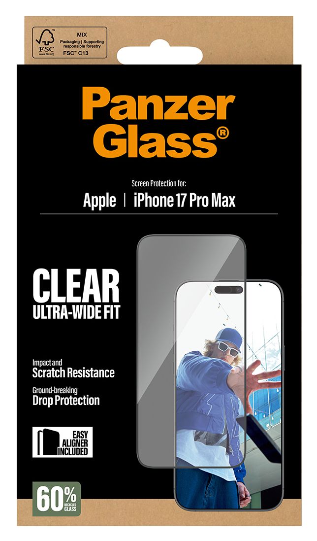 66497 Screen Protector Klare Bildschirmschutzfolie Gehärtetes Glas, Polyethylenterephthalat, Silikon für  Apple iPhone 17 Pro Max, iPhone 18 Pro Max Kratzresistent, Schockresistent 