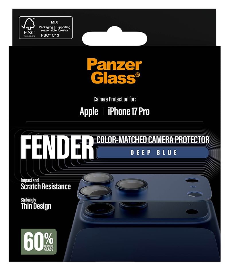 Fender Kameraschutz (Deep Blue) Klare Bildschirmschutzfolie Silikon für Apple iPhone 17 Pro 