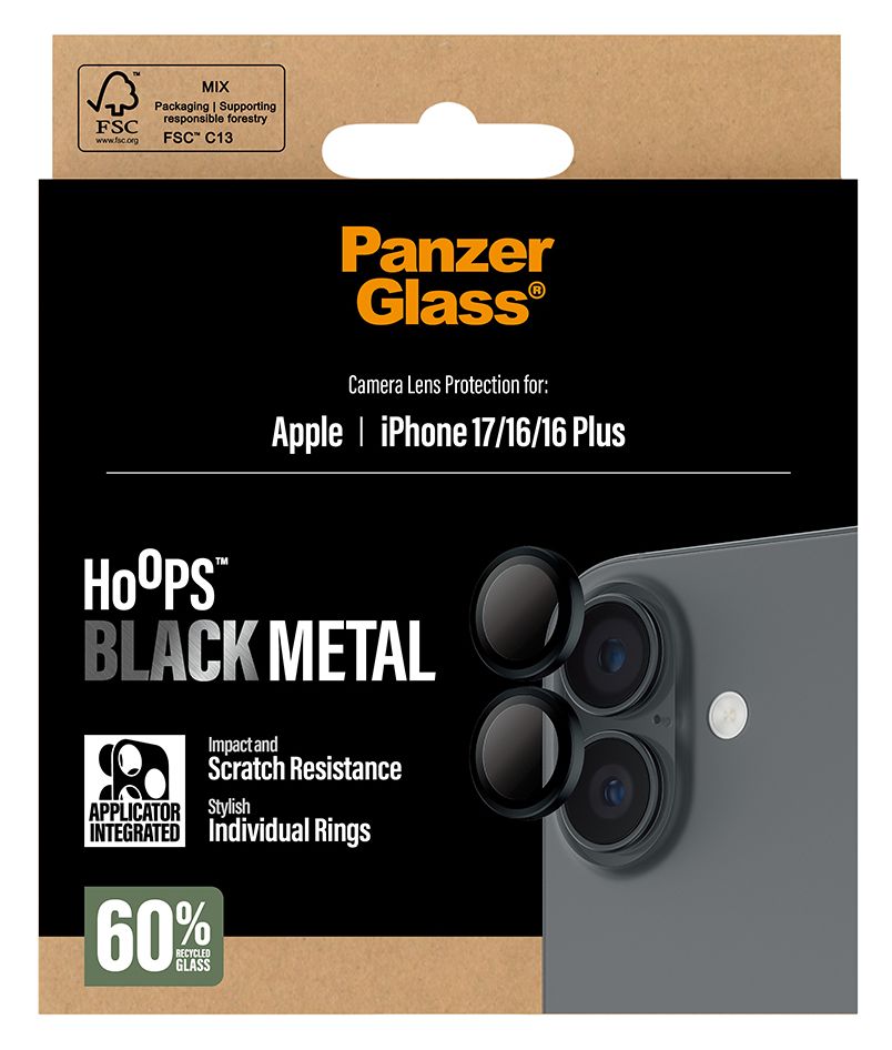Hoops Klare Bildschirmschutzfolie Gehärtetes Glas, Silikon für Apple iPhone 17, iPhone 16, iPhone 16 Plus 