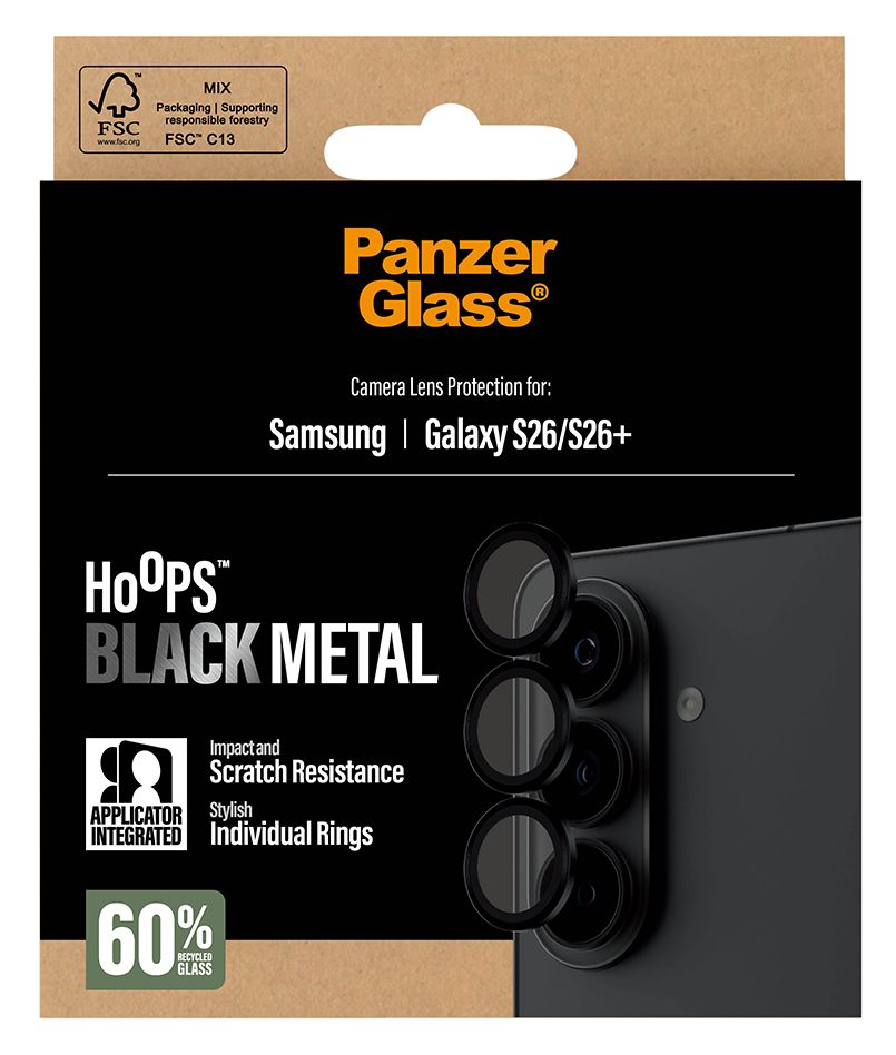 Hoops Kameraobjektivschutz Gehärtetes Glas, Silikon für Samsung Galaxy S26/S26+ 